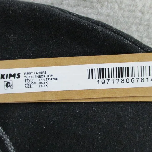 SKIMS First Layers Turtleneck Top Womens 2X-4X Onyx Black Gray Long Sleeve NWT - Picture 5 of 9